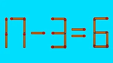 TEST IQ | Pentru a corecta 17 - 3 = 6, mutați un singur chibrit