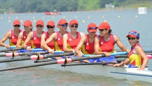 Aur mondial pentru barca de 8+1 a României la canotaj!