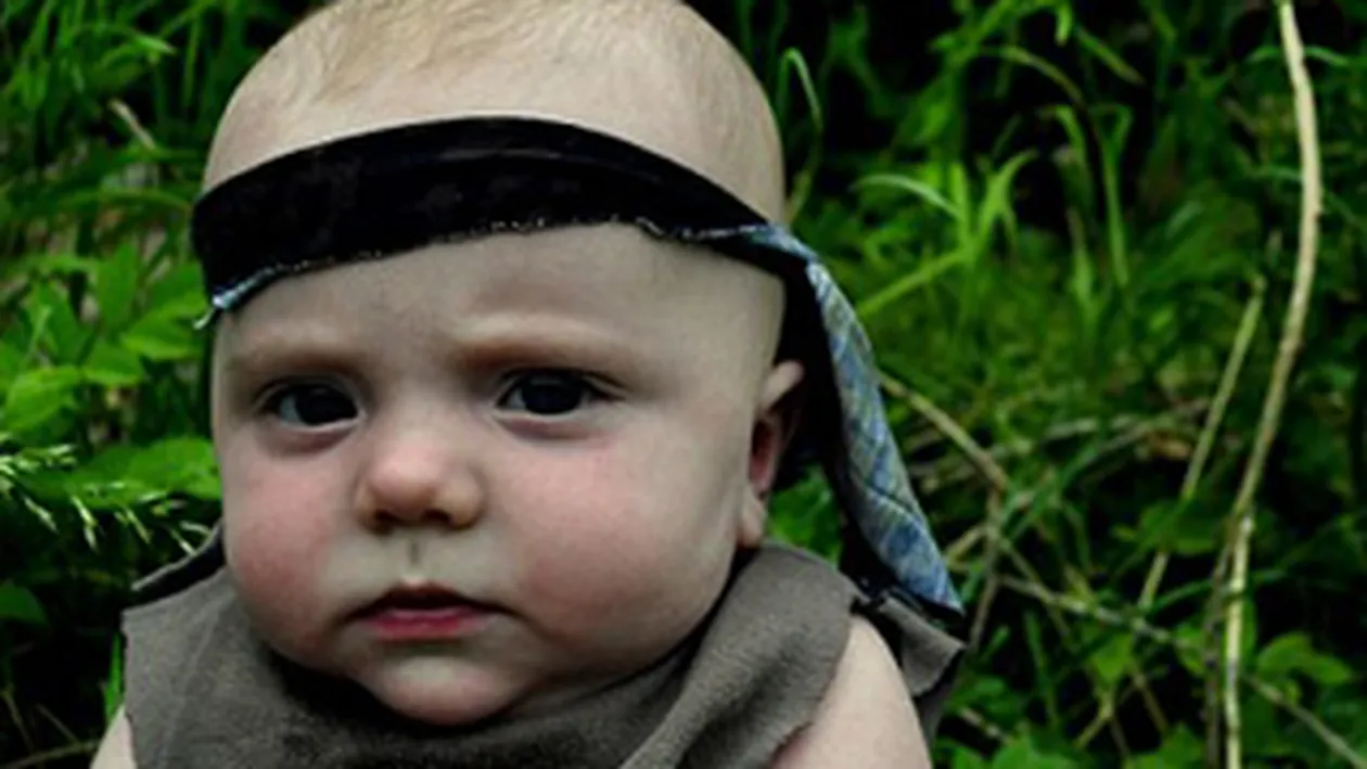 Mami m-a facut Rambo - O cinefila a recreat scene celebre din filme cu bebelusul sau in rolul principal