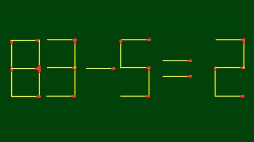 Test IQ cu chibrituri | Corectați 83 - 5 = 2, mutând un singur băț
