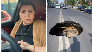 Clipe de coșmar pentru Carmen Șerban. A căzut cu mașina într-o groapă aflată în mijlocul drumului