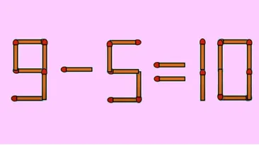 Test IQ | Mutați un singur băț de chibrit pentru a corecta egalitatea. Puțini știu rezolvarea