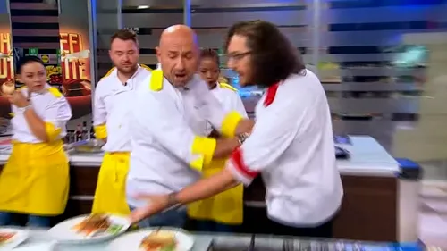 Momente tensionate la Antena 1! Urlete şi îmbrânceli între Dumitrescu şi Scărlătescu la “Chefi la cuţite”