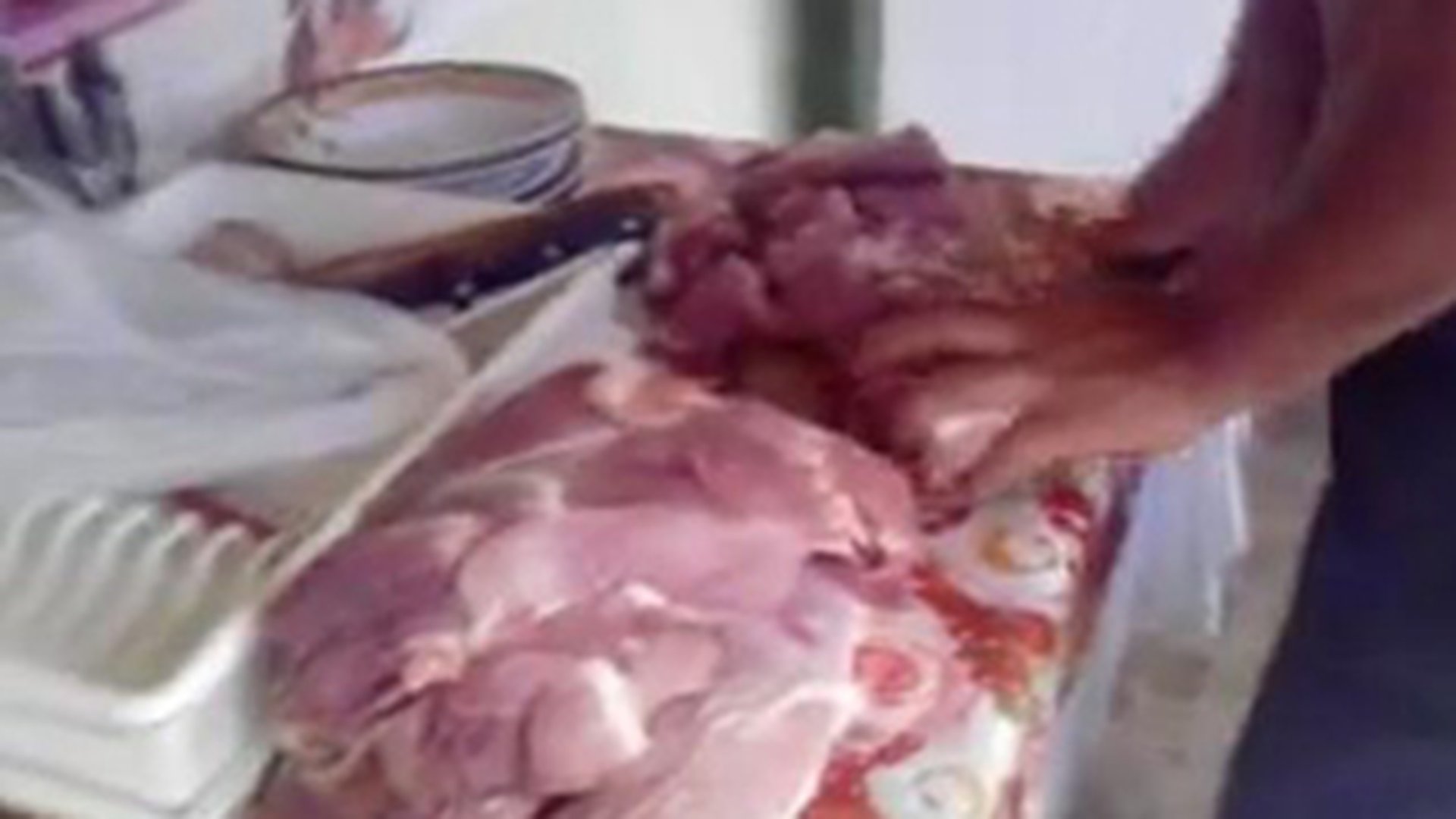 VIDEO In Romania se moare de foame si nu prea! Un cuplu din Rosiorii de Vede se filmeaza si se felicita ca are carne de porc: "Ce barbat am, mi-a luat carne de porc, uitati bai spaniolilor aici!"