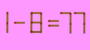 Test IQ cu chibrituri exclusiv pentru genii | Corectați 1 - 8 = 77, mutând un singur băț