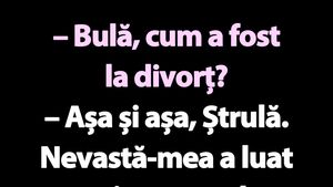 BANC | "Bulă, cum a fost la divorț?"