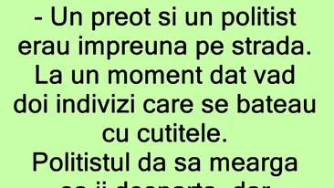 BANC | Un preot și un polițist erau împreună pe stradă