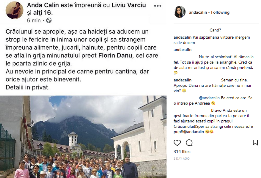 Anda Călin, dată de gol de prieteni! Iubita lui Liviu Vârciu a organizat un eveniment caritabil şi adevărul a ieşit la iveală