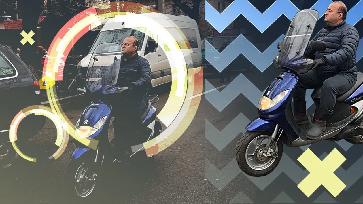 Imagini colosale cu fostul șef al spionilor din SIE. L-am fotografiat cocoșând un scuter în cartierul bogătașilor!