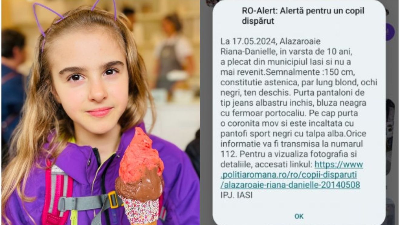 Fetiță de 10 ani, dispărută fără urmă. Riana a plecat la școală și nu s-a mai întors acasă. A fost emis mesaj RO-Alert