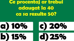 Test de inteligență | Ce procentaj trebuie adăugat la 40 pentru a obține 50?