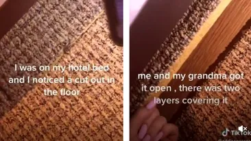 O femeie a găsit o camera ascunsă, sub covor, într-un hotel
