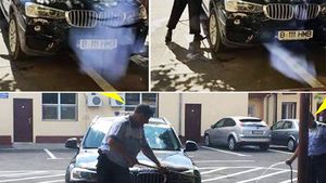 Imagini halucinante surprinse în Brăila! Cui îi aparţine BMW-ul pe care îl spală aceşti poliţişti!