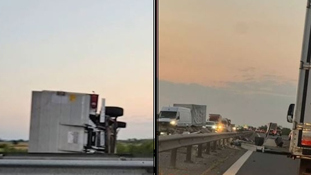 Accident terifiant pe A1! Un șofer a murit, după ce a intrat cu duba în glisiere