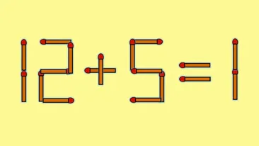 Test de inteligență | Mutați un singur chibrit pentru a corecta 12 + 5 = 1