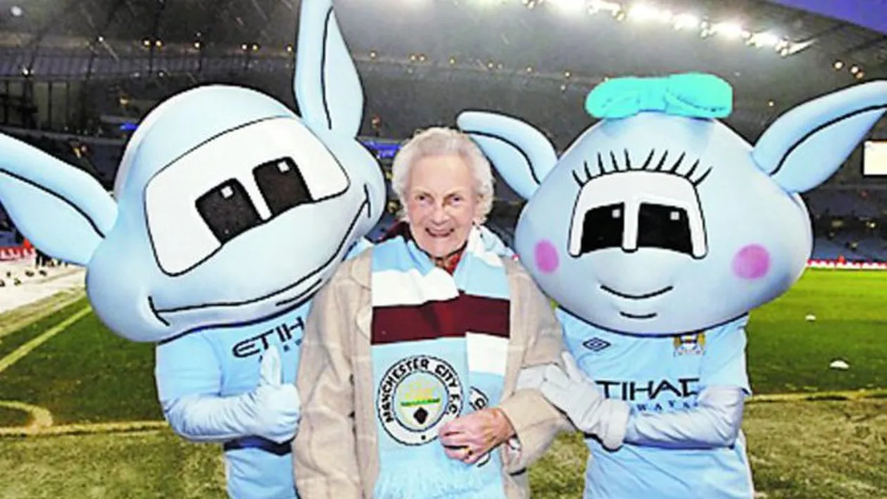 E cea mai tare suportera a lui City la 88 de ani!