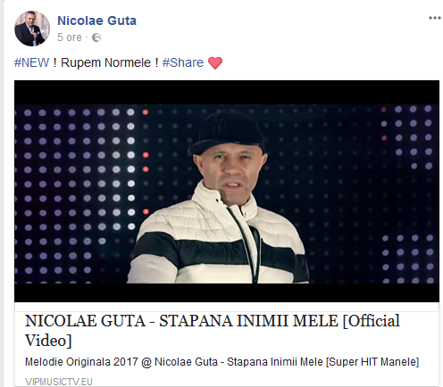 Ce a postat pe Facebook Nicolae Guţă la câteva ore după ce Beyonce de România a aflat dacă are sau nu cancer