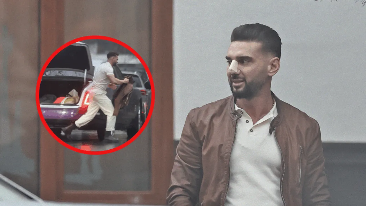 Dorian Popa, bandajat la nas, pe “pilot automat”! A lăsat Huracan-ul în garaj și a făcut “hâtz” cu Rolls-ul prin oraș