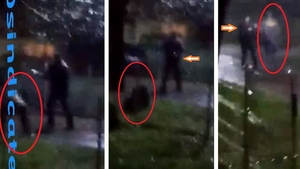 Focuri de armă la o secție de votare din Prahova! Un polițist a fost filmat în timp ce împușcă doi dintre bărbații care l-au atacat