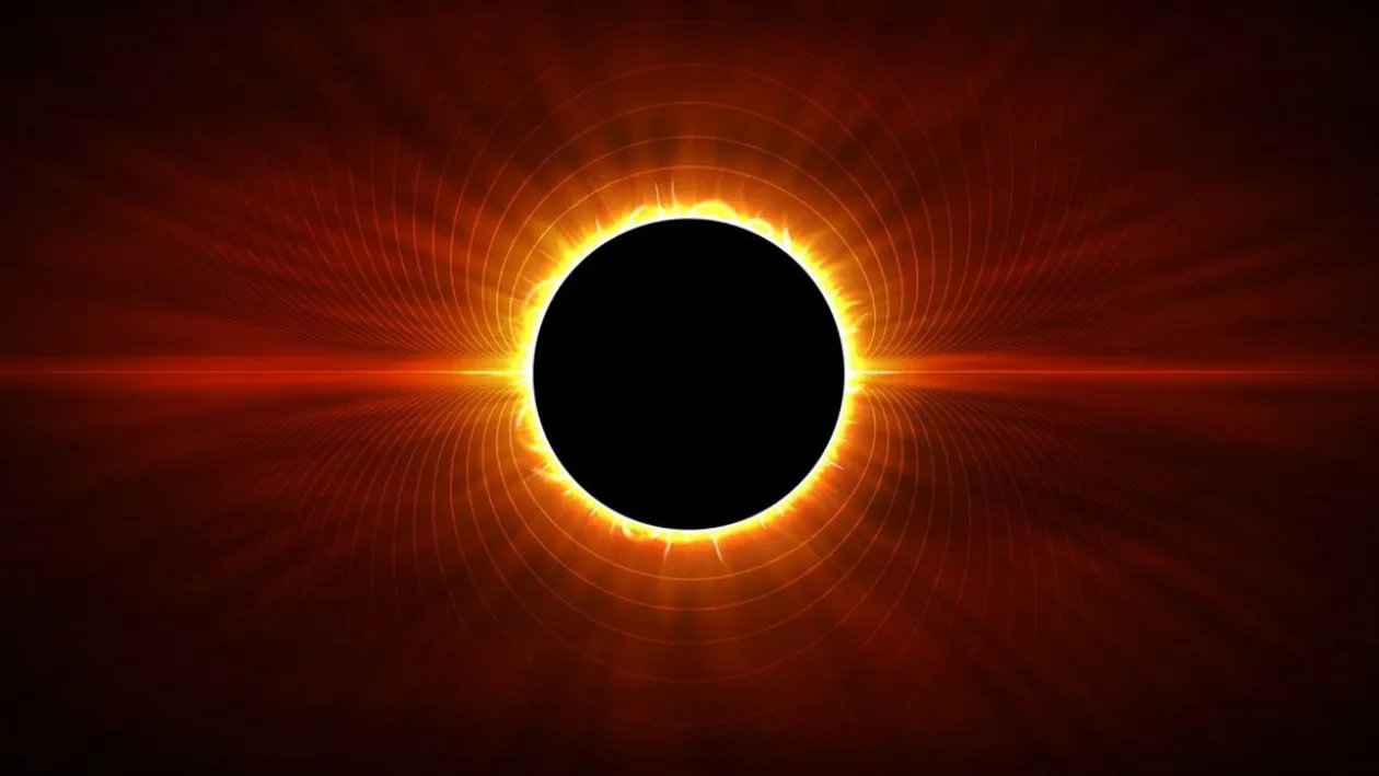 Iluzia optică genială care se produce în timpul Eclipsei totale de Soare. Poartă roşu şi verde pentru a o putea vedea