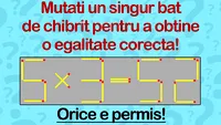 Test de inteligență doar pentru genii | Mutați un singur băț de chibrit pentru a transforma 5x3=52 într-o egalitate corectă. Orice e permis!