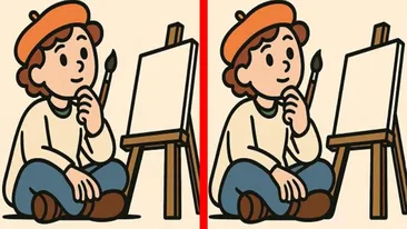 Test de logică | Acești 2 pictori par identici, dar nu sunt. Identificați 3 diferențe!