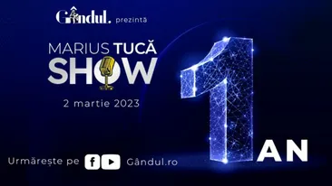 Marius Tucă Show aniversează 1 an de excelență la Gândul.ro. Zeci de emisiuni fabuloase, invitați de marcă, milioane de vizualizări