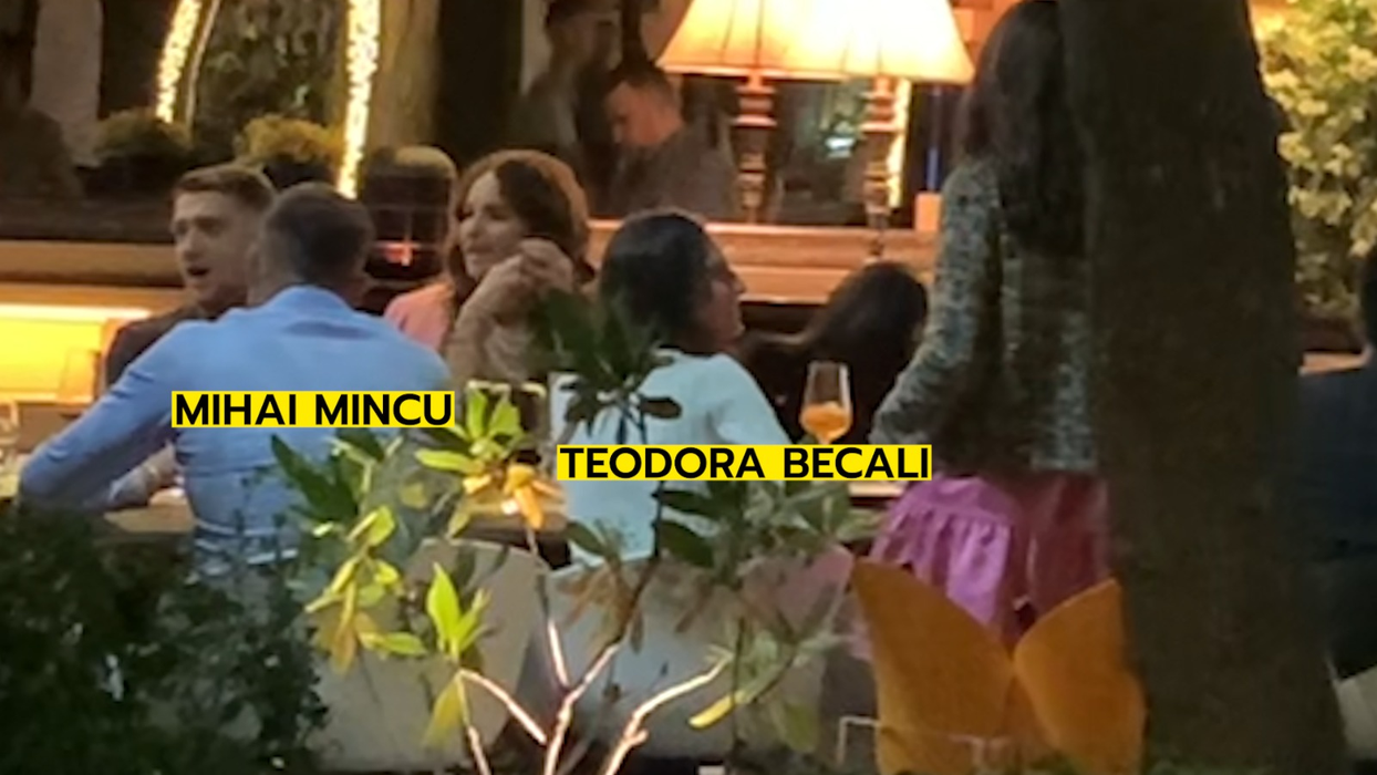 Mihai Mincu și Teodora Becali, la terasă