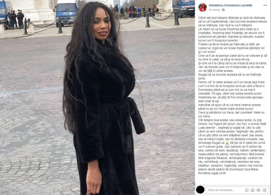Laurette a făcut publice câteva rânduri prin care a stârnit controverse © Facebook