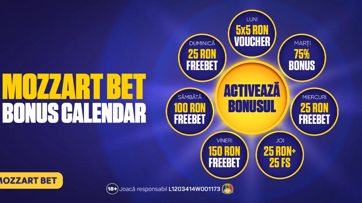 (P) Bonus Calendar la Mozzart Bet: 23 septembrie, Calendarul premiilor