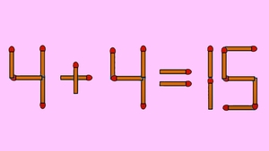 Test IQ cu chibrituri exclusiv pentru genii | Mutați un singur băț, pentru a corecta 4 + 4 = 15