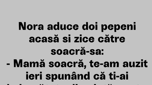 BANCUL ZILEI | Nora, soacra și pepenii