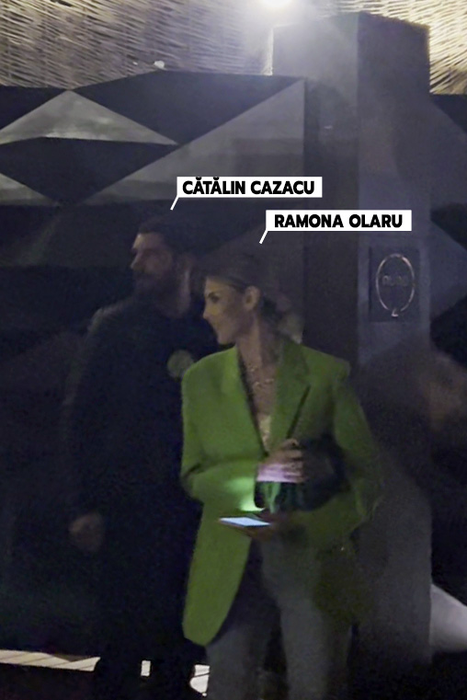 Ramona Olaru și Cătălin Cazacu ies de la Nuba, unde au petrecut ca un cuplu fericit (Foto: CANCAN.RO)