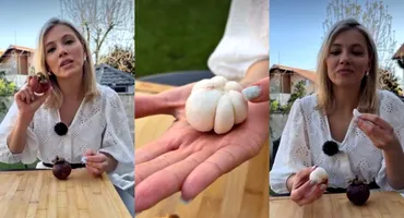 Cât costă un mangustan, fructul exotic care arată ca usturoiul. Andreea Ibacka e încântată de gustul lui