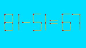 TEST IQ | Mutați 2 chibrituri pentru a corecta 81 - 51 = 67