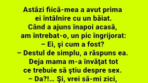 BANCUL ZILEI | Azi, fiica mea a avut prima ei întâlnire cu un băiat