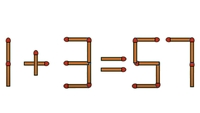Test de inteligență | Mutați un singur chibrit pentru a corecta 1 + 3 = 57