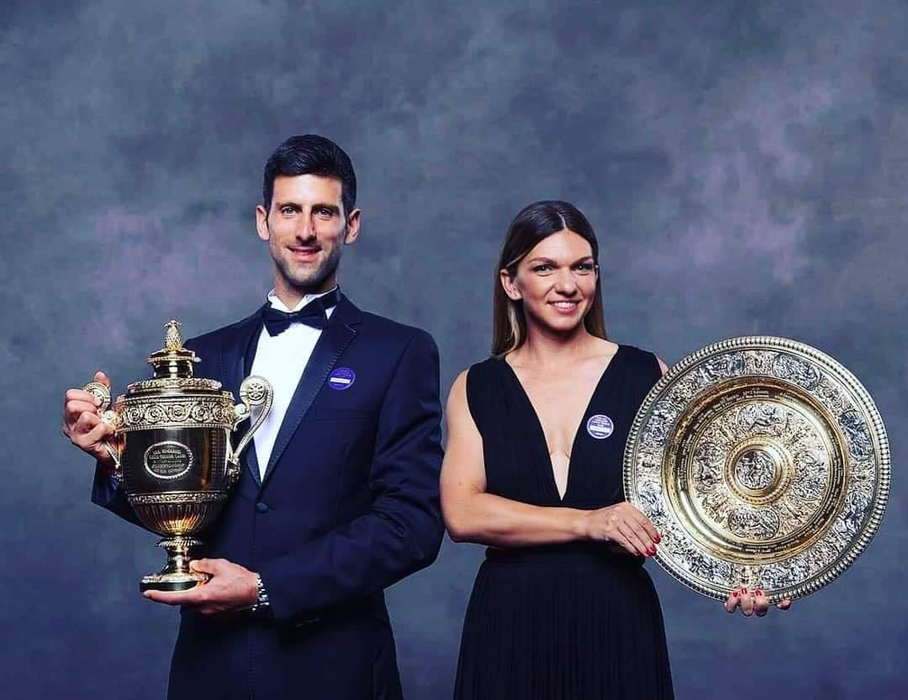Novak Djokovic și Simona Halep au participat seara trecută la Balul Campionilor organizat la Wimbledon în cinstea lor. © Facebook