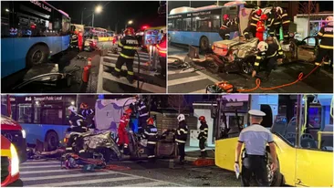 Șoferul unui BMW, cu numărul ZEU, și-a omorât prietena într-un accident. A distrus inclusiv mașinile de transport în comun