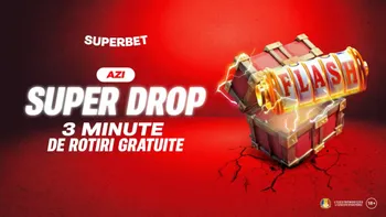 (P) Super Drop marca Superbet: bucură-te de 3 minute de Rotiri Gratuite!