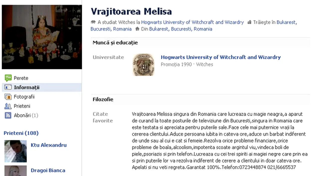 Caterinca maxima! Vrajitoarea Melissa, colega de facultate cu Harry Potter! Au jucat vajhat impreuna?!