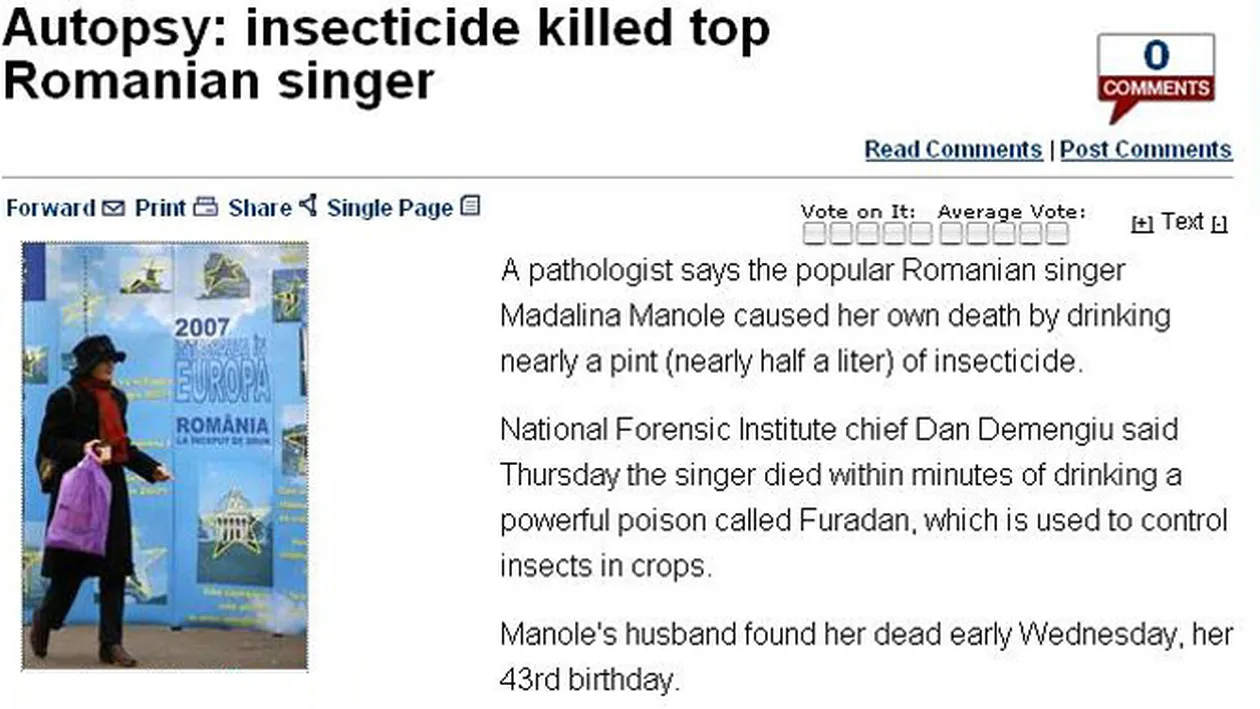 Moartea artistei a facut inconjurul lumii! The Washington Post: Madalina Manole, o cantareata de top