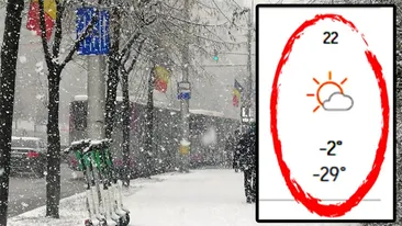 Orașul din România în care sunt anunțate temperaturi de -29 de grade, în weekend, potrivit meteorologilor Accuweather