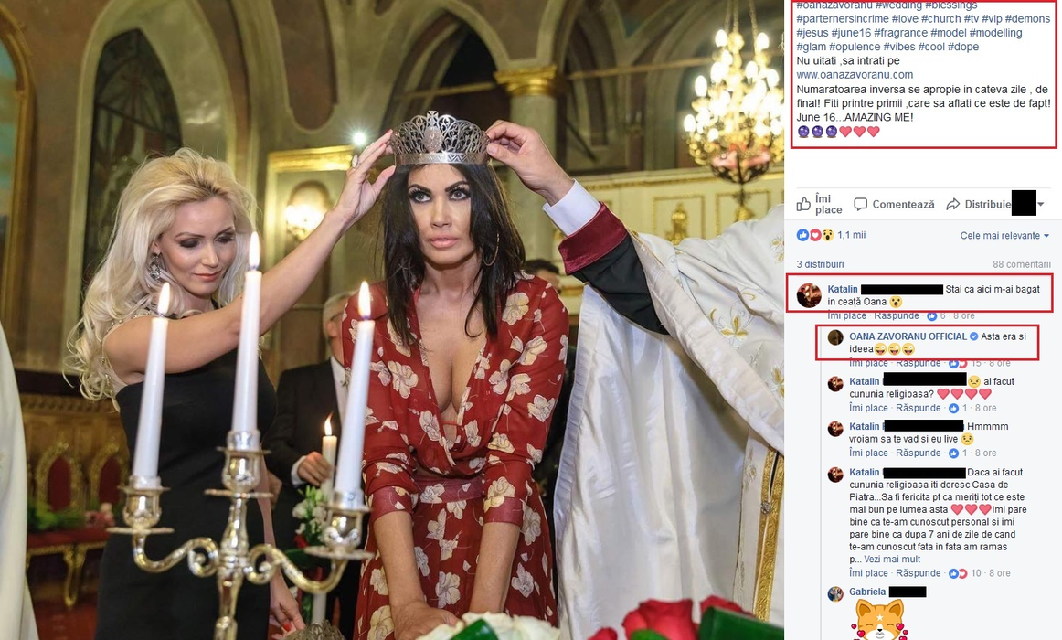 Oana Zăvoranu a ascuns data nunţii până în ultima clipă?! Când s-a cununat religios, de fapt, şi detaliile care au stârnit controverse în rândul prietenilor