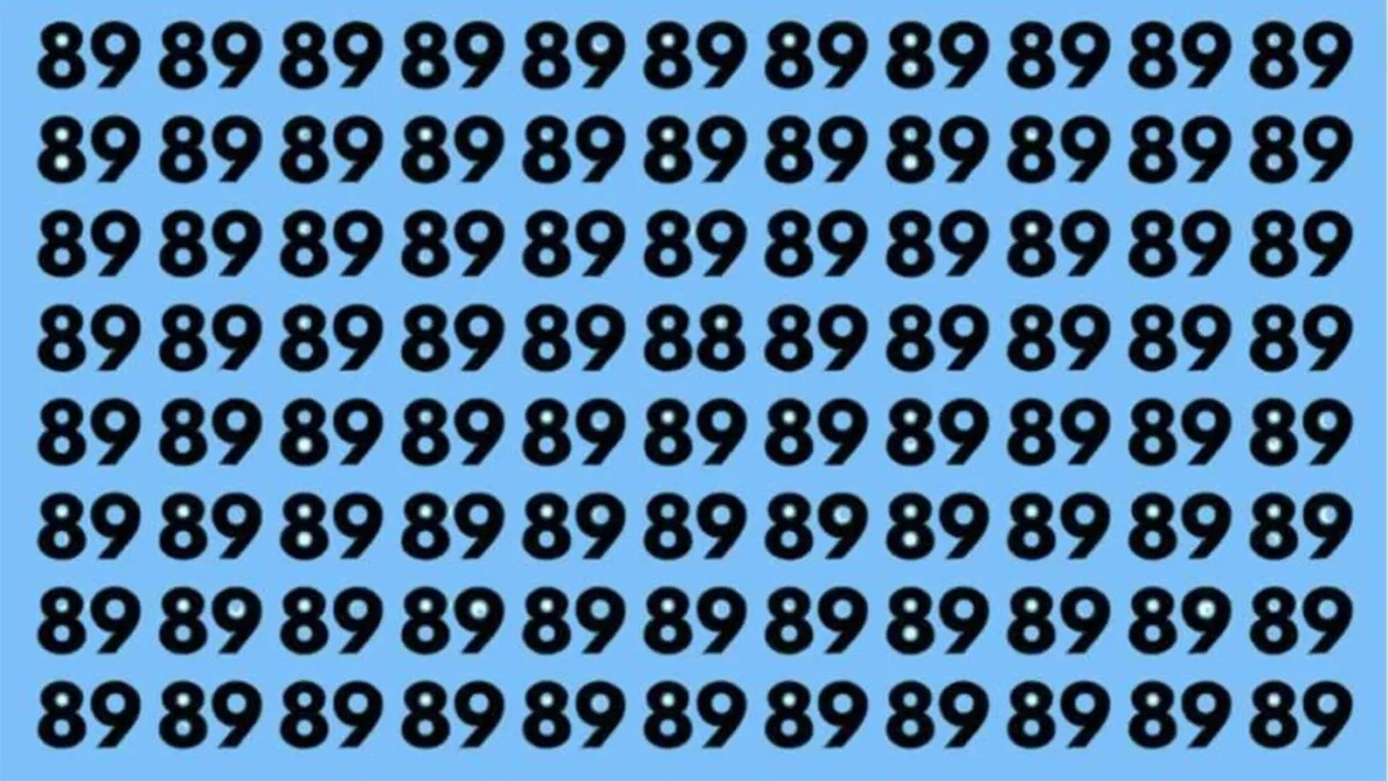 Test de inteligență | Nu toate numerele din imagine sunt 89. Găsește-l pe cei diferit!