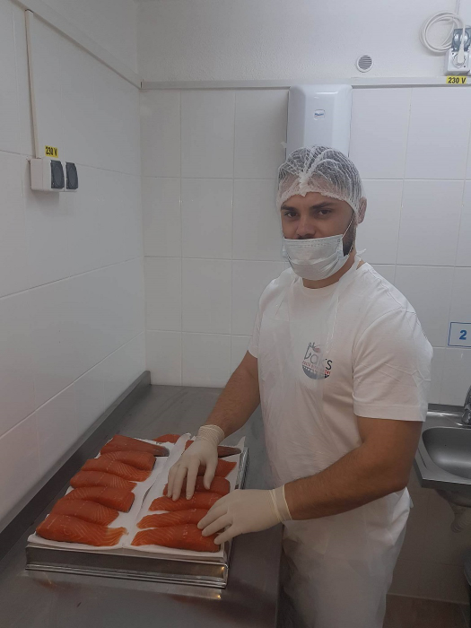 Cătălin, mândru de somonul lui