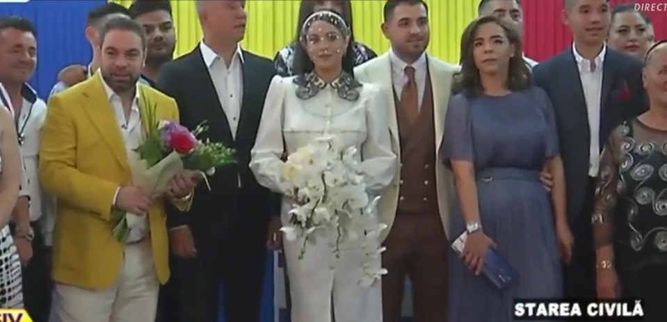 Betty Salam, apariție de prințesă în ziua cununiei! Primele imagini și mesajul unic scris pe sacoul de mire al lui Cătălin Vișănescu