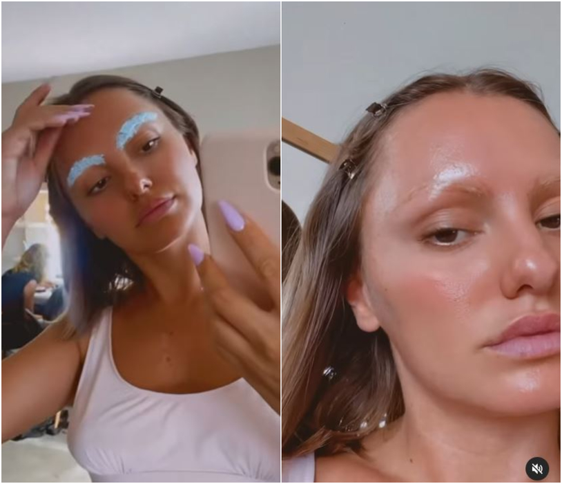 Alexandra Stan și-a decolorat sprâncenele și și-a făcut șuvițe roz. Sursă: capturi Instagram