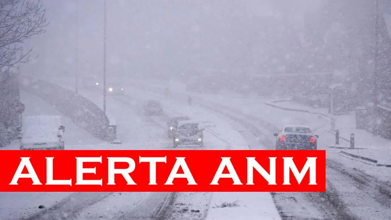 Alertă ANM în România. Cod galben de ninsori viscolite. Vizibilitatea, sub 100 de metri în aceste județe