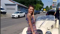 Alina Plugaru i-a încins pe băieţi în rochiţă lângă un automobil retro. ”Mi-am luat maşină”